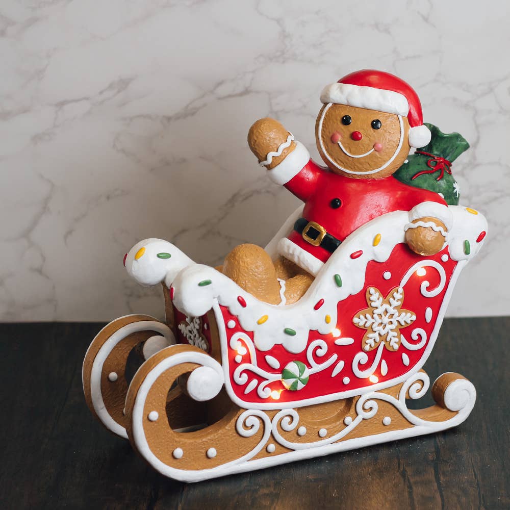 A Cheerful Giver – Decoração de Natal por atacado – Trenó de Gengibre com Luzes LED — Natal, Decorações Festivas1