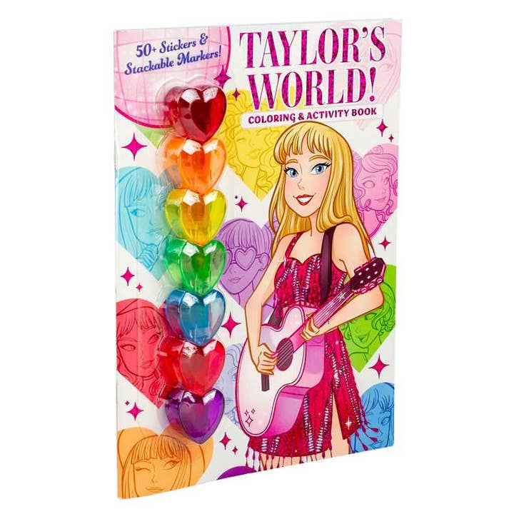 Simon & Schuster - Wholesale Coloring & Activity Book - Kids & Baby - Taylor's World: Coloring and Activity Book with 7 heart-shaped stackable markers by Delaney Foerster1