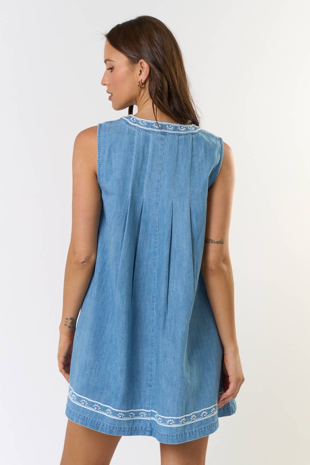 ILD5211 Embroidery Denim Mini Dress for wholesale on Faire4