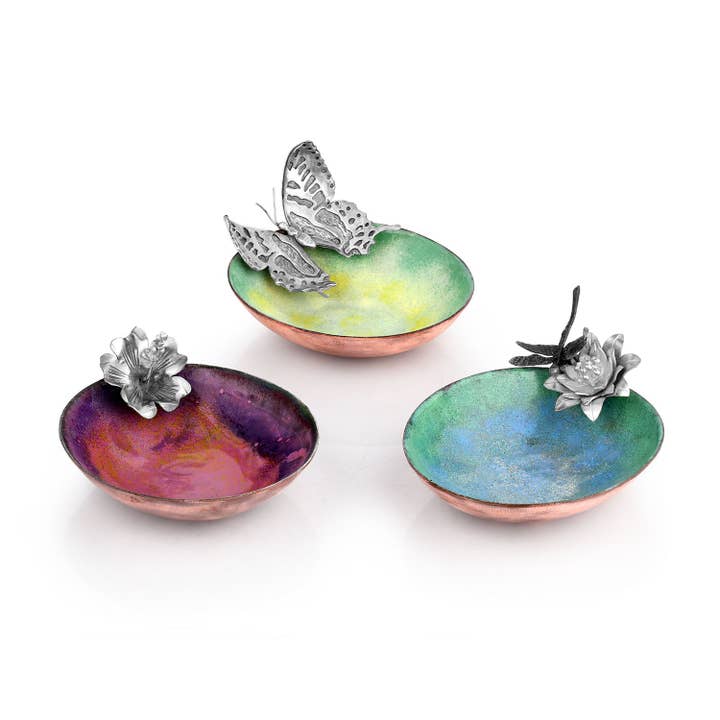 Silver Garden Designs - Wholesale Decorative Plate/Dish/Bowl - Waterlily and Dragonfly Little Luxuries Bowl - Best Seller1