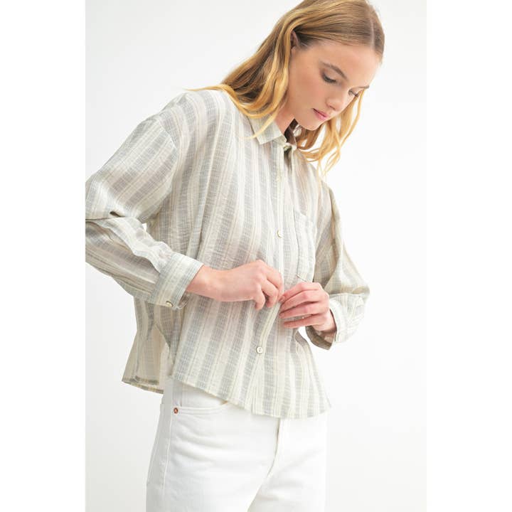 GREY MULTI STRIPE SHIRTS for wholesale on Faire7