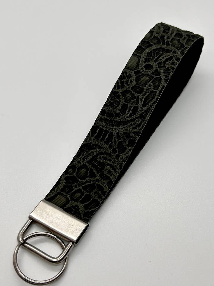 Black Embossed Lace Keyfob for wholesale by Sidekick Keychain Supply