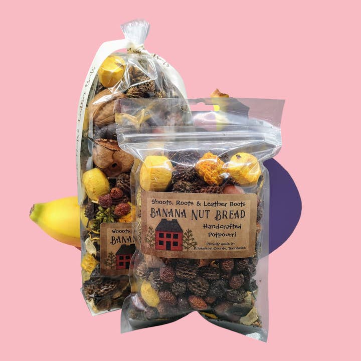 Shoots, Roots & Leather Boots - Wholesale Potpourri - Banana Nut Bread Handcrafted Country Potpourri.