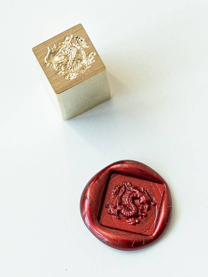Dragon 9mm Square Mini Wax Seal Head for wholesale by Written Word Calligraphy