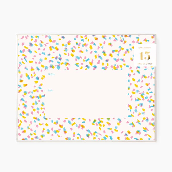 CONFETTI | Boxed set of 15 envelopes for wholesale by Botanica Paper Co.