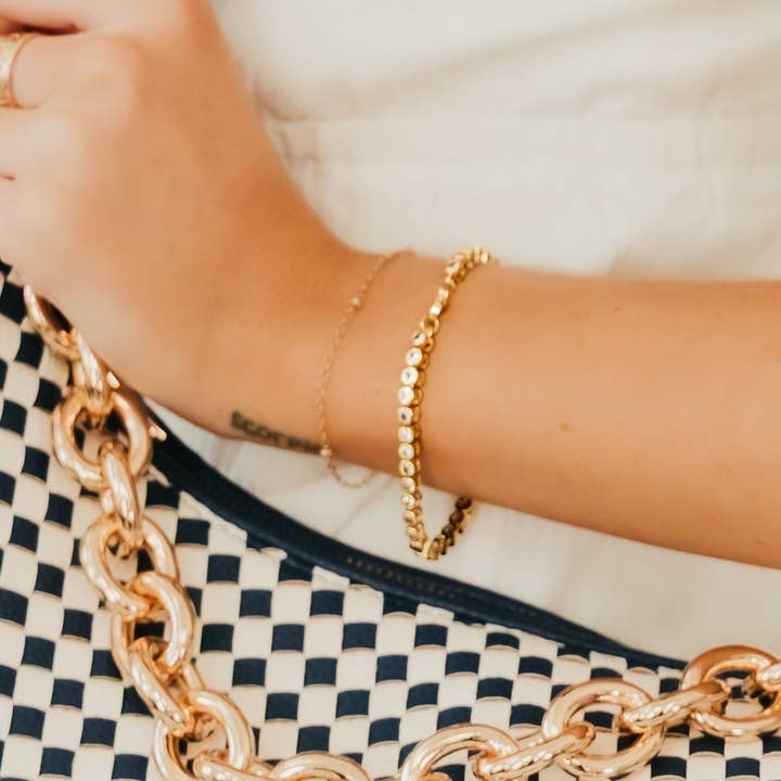 Pulsera de tenis escarchada en diamantes - IMPERMEABLE para venta al por mayor de Pretty Simple