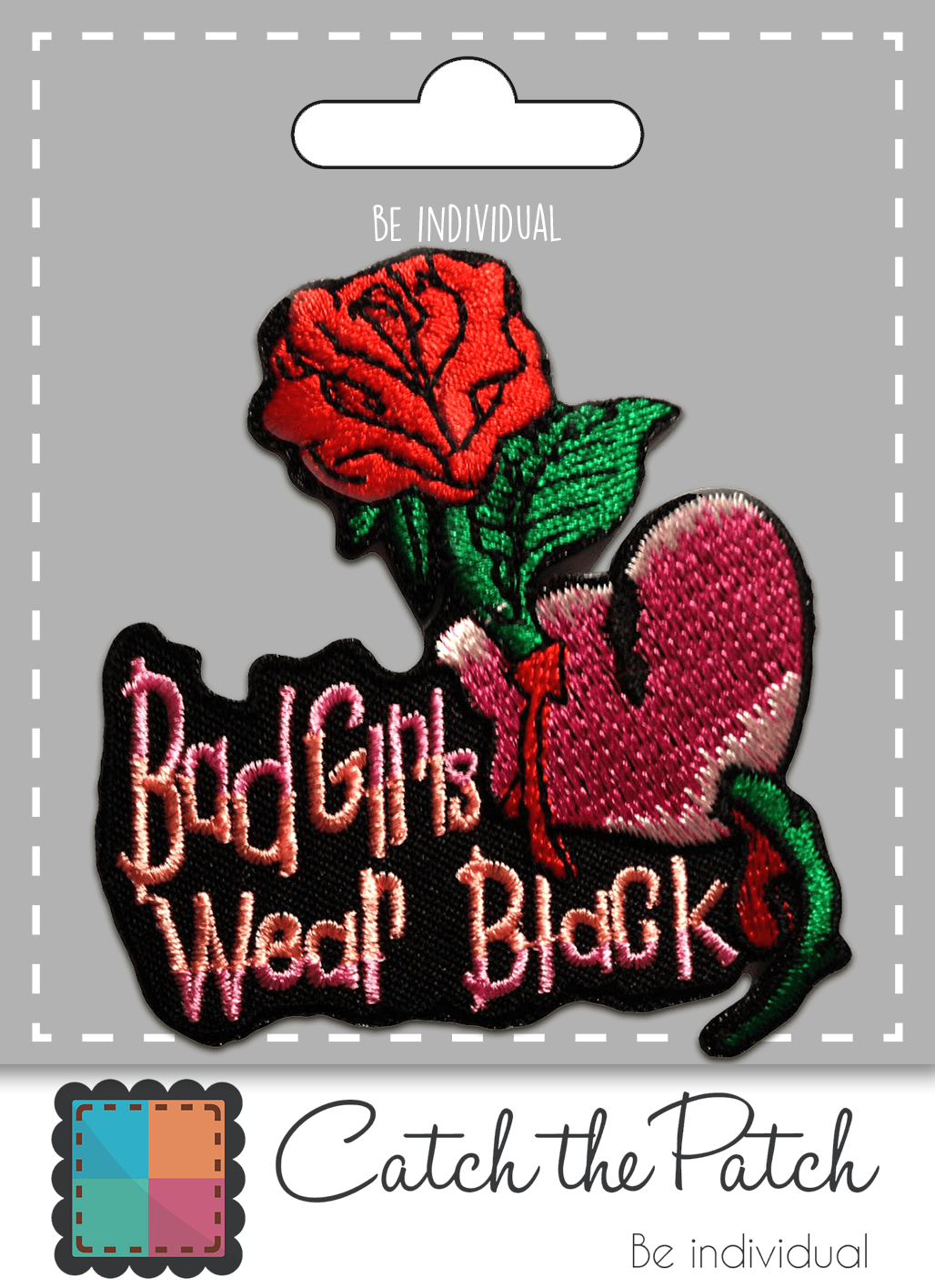 black Patch/iron-on patch - Bad Girls Wear black! bikers for wholesale on Faire1