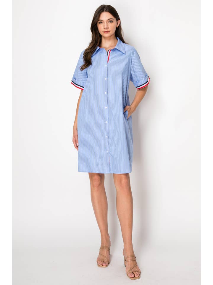 Blue Jordan Stripe Dress for wholesale on Faire