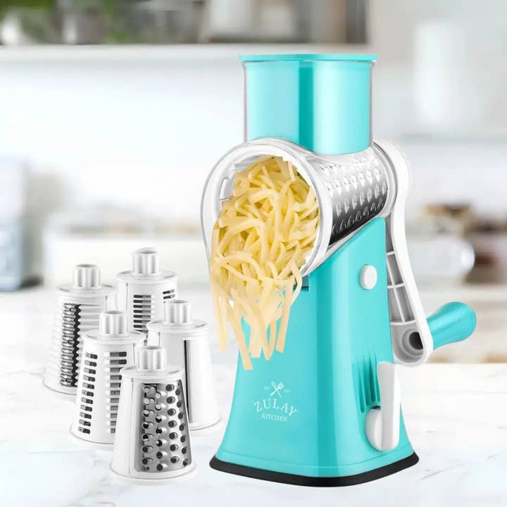 Zulay Kitchen - Wholesale Grater - Rotary Cheese Grater with 5 Interchangeable Drums