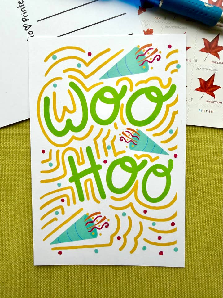 Woo-Hoo! - Postkort for engroshandel hos SeeJaneRun, LLC