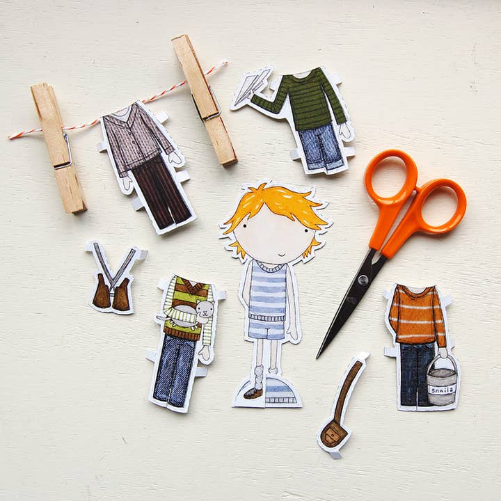 Clara and Macy - Wholesale DIY Craft Kit - Kids - Colin Paper Doll Card3