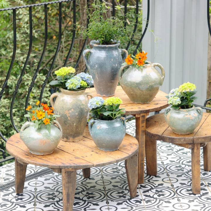 etúHOME - Vente Vases - Vase en céramique Amphora trouvé, moyen, bleu-vert3