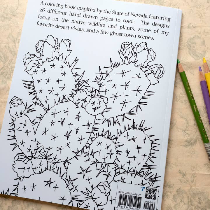 Rugosa & Pine - Wholesale Coloring Book - Adult - Home Means Nevada Coloring Book Desert Landscape Wildflowers