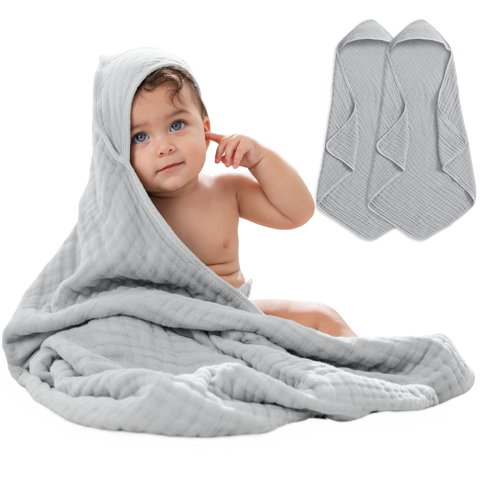 Comfy Cubs - Vendita all'ingrosso Asciugamano con cappuccio - Bambini e neonati - Asciugamano con cappuccio per neonati, 6 strati 100% cotone mussola di Comfy Cubs38