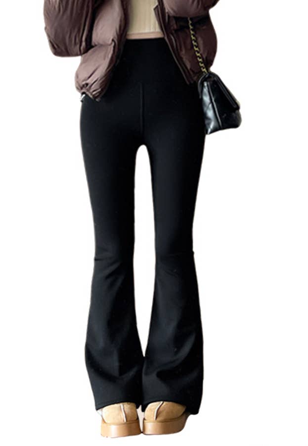 Color 5 - Wholesale Pants - Women's - Fur lined faja waist control butt lifting warm flare pants 15