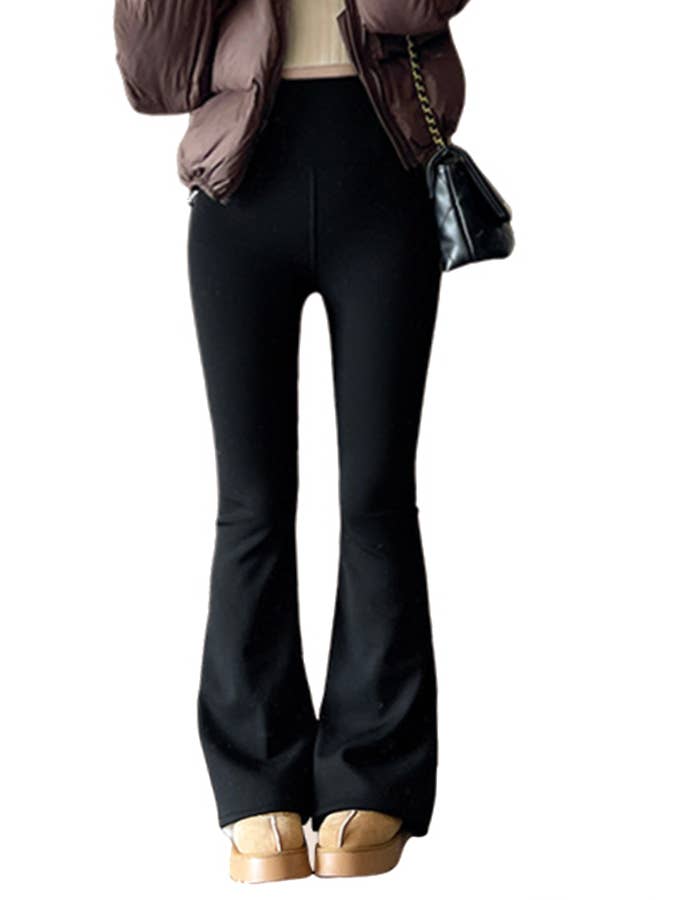 Color 5 - Wholesale Pants - Women's - Fur lined faja waist control butt lifting warm flare pants 15