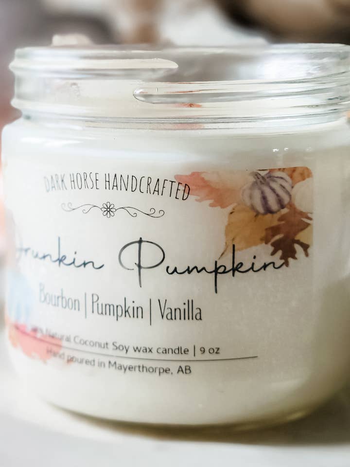 Drunkin' Pumpkin - Scented Coconut Soy Candle for wholesale by Dark Horse Handcrafted
