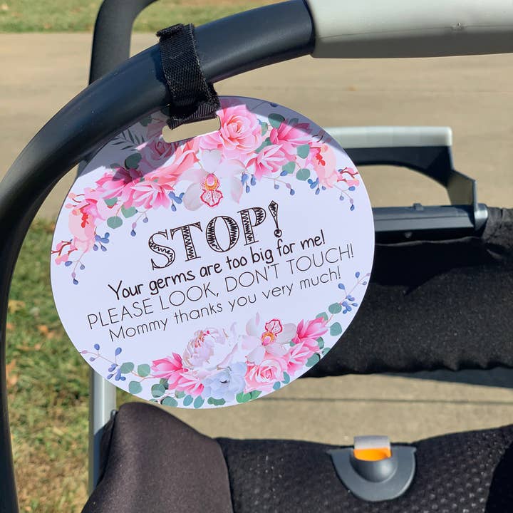 Three Little Tots - Wholesale Stroller Cover/Accessory - Baby - Flower No Touching Baby Car Seat and Stroller Tag17