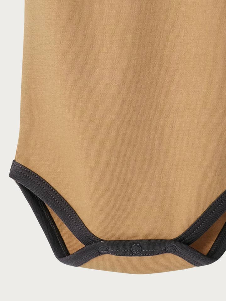 Babu - Wholesale Bodysuit (non-footed) – Baby - Singlet Bodysuit - Marigold Contrast3