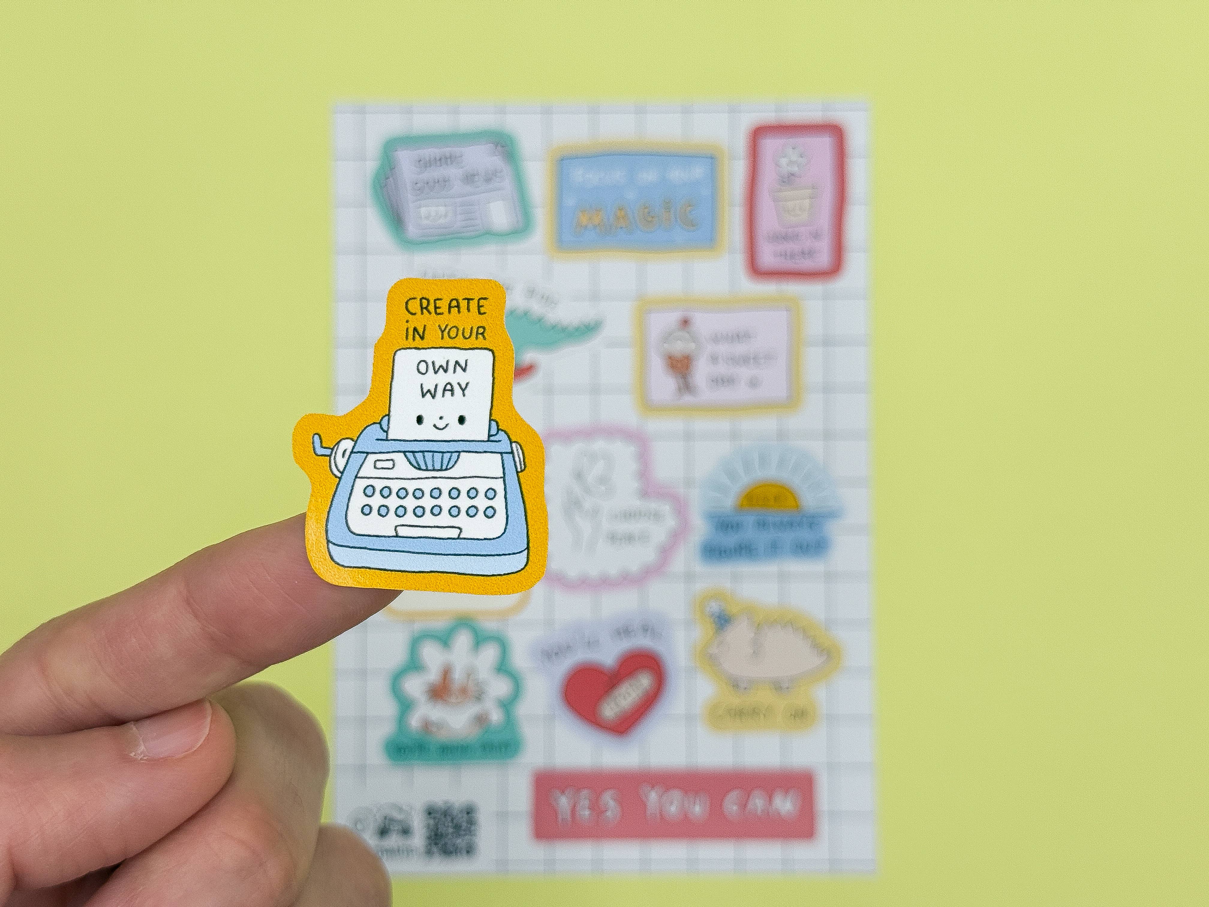 Ivna Lins - Wholesale Sticker - Kindness Vinyl Sticker Sheet - Positive Gentle Affirmations1