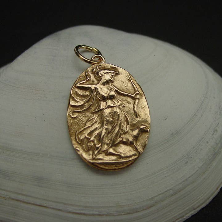 Vis a Vis Jewelry - Wholesale Pendant/Charm Necklace - Small Artemis Cameo Necklace - Diana the Huntress