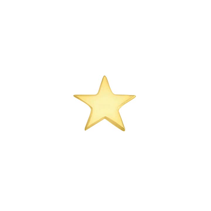 Flat Star – 14K Gold Threadless/Threaded End for wholesale by Piercing-zone