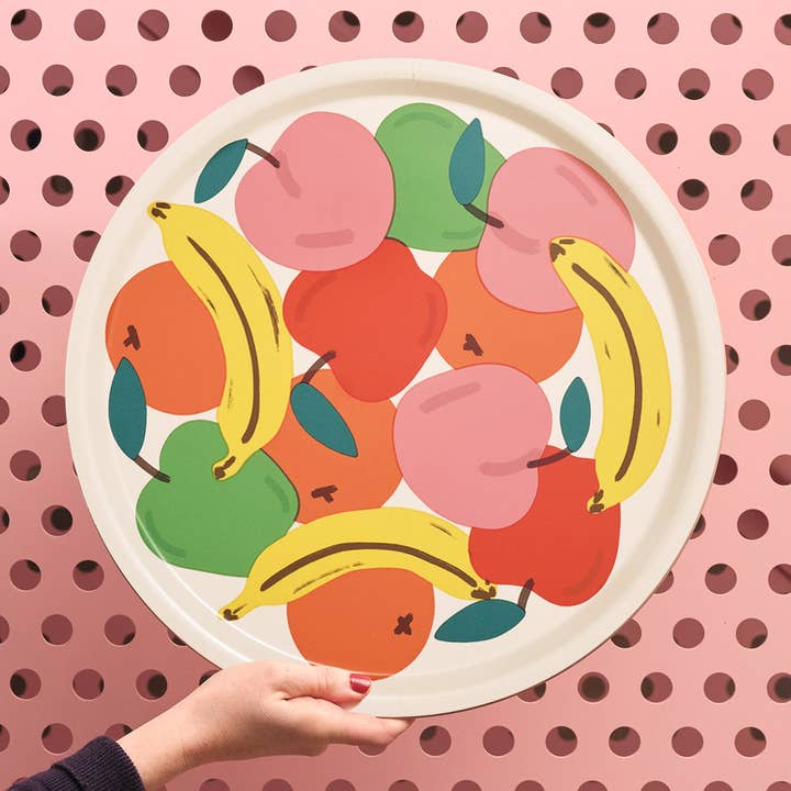 Wrap (US duties paid) - Wholesale Serving Tray - Fruit Bowl Large Round 15" Birch Serving Tray2