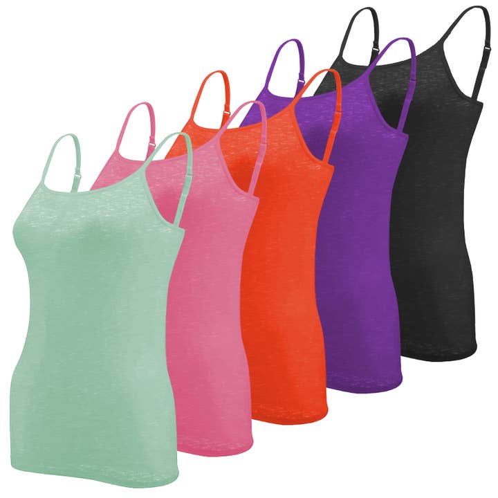 I-Wear Brands - Wholesale Camisole - Women's - 5 Pack Women's Adjustable Spaghetti Strap Camisole7