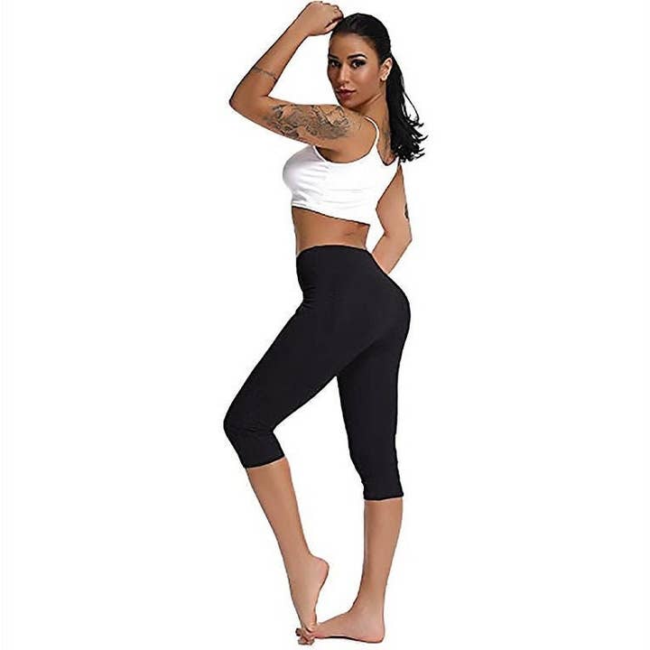 Dame 3/4 leggings og sorte capri-bukser med høj talje fra CAFAGNA MARIO for engroshandel hos CAFAGNA MARIO