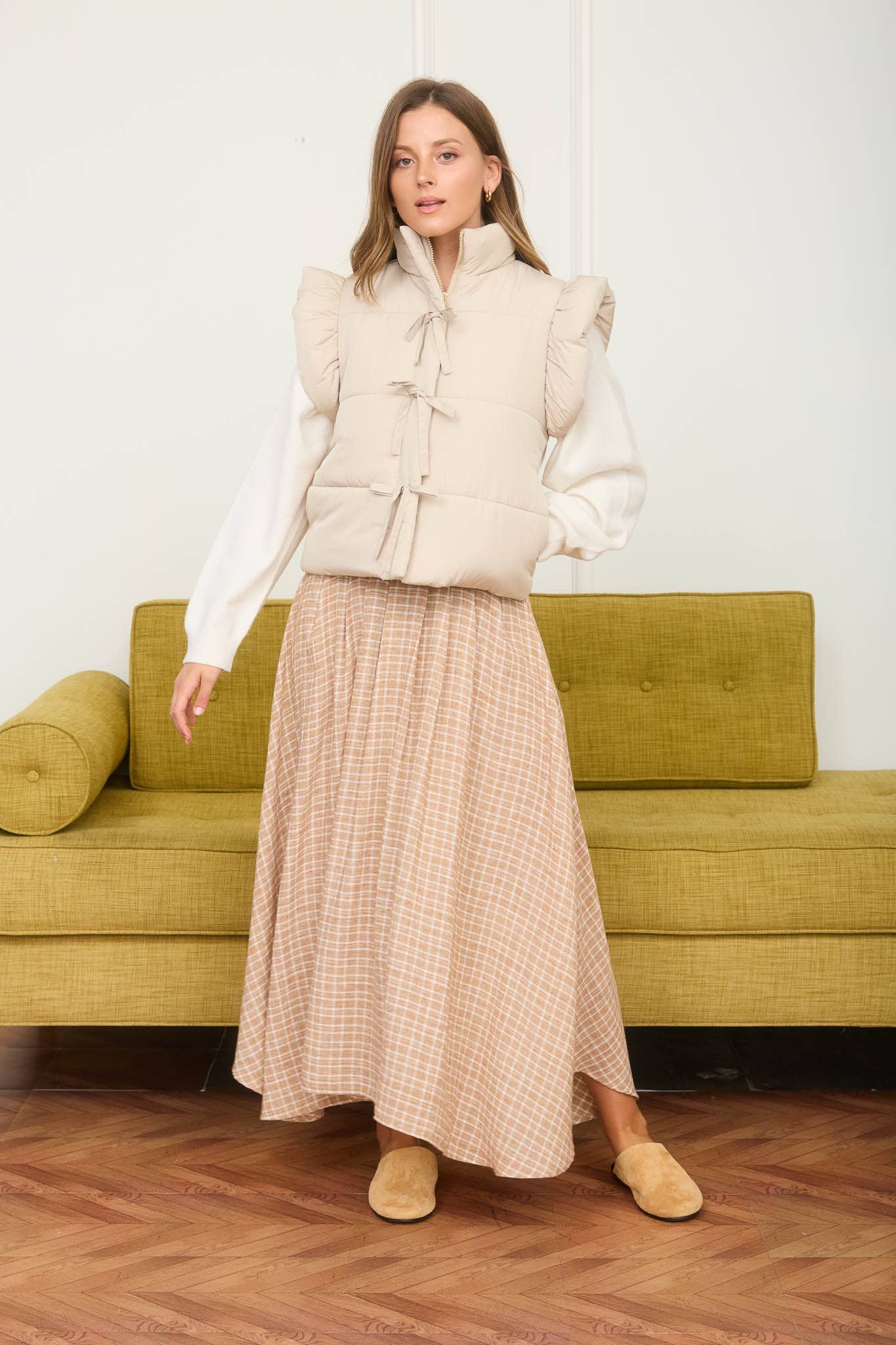 Blu Pepper - Wholesale Vest - Dames - PUFFERBODYWARMER MET RITS EN STRIKDETAILS EN VLEUGELMOUWEN (PRE-ORDER)10