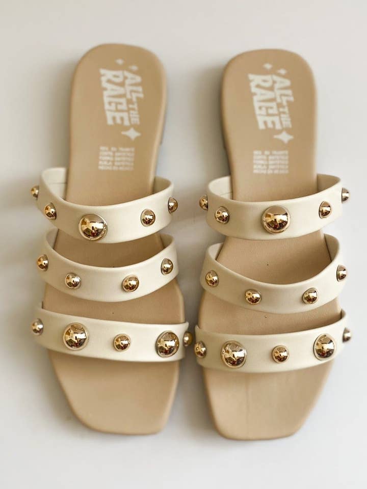 The Pamela White Sandal for wholesale by All The Rage