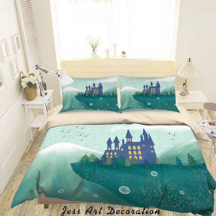 3D Cartoon Green House Mountain Quilt Cover Set Bedding Set Duvet Cover Pillowcases A615 LQH for wholesale by Jess Art Decoration