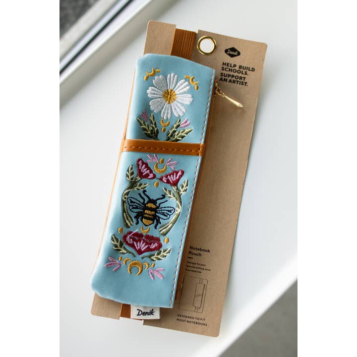 Denik - Wholesale Pencil Case/Pouch - Honeybee Tea Embroidered Notebook Pouch