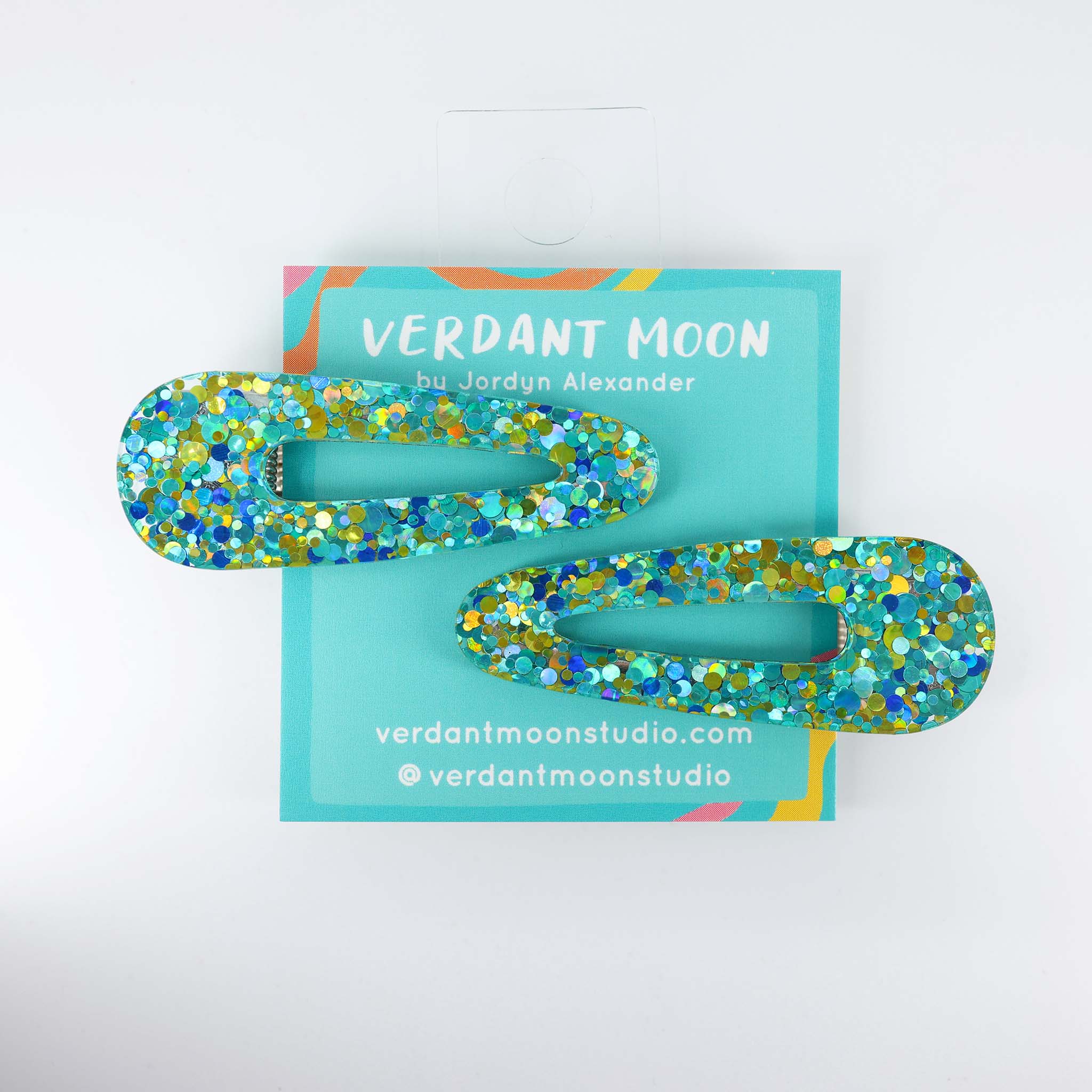 Verdant Moon - Wholesale Hair Clip - Women's - Glitter Hair Clips — Pink, Champagne, Lime Green, Teal, Blue, Black/Pink, Magenta7