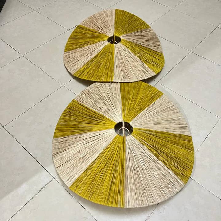 Natural raffia lamp wicker pendant lamp - Chandelier for wholesale by Moroccan Natural bazaar