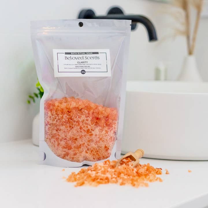 Clarity-Rose Geranium Bath Soak for wholesale by Beloved Scents