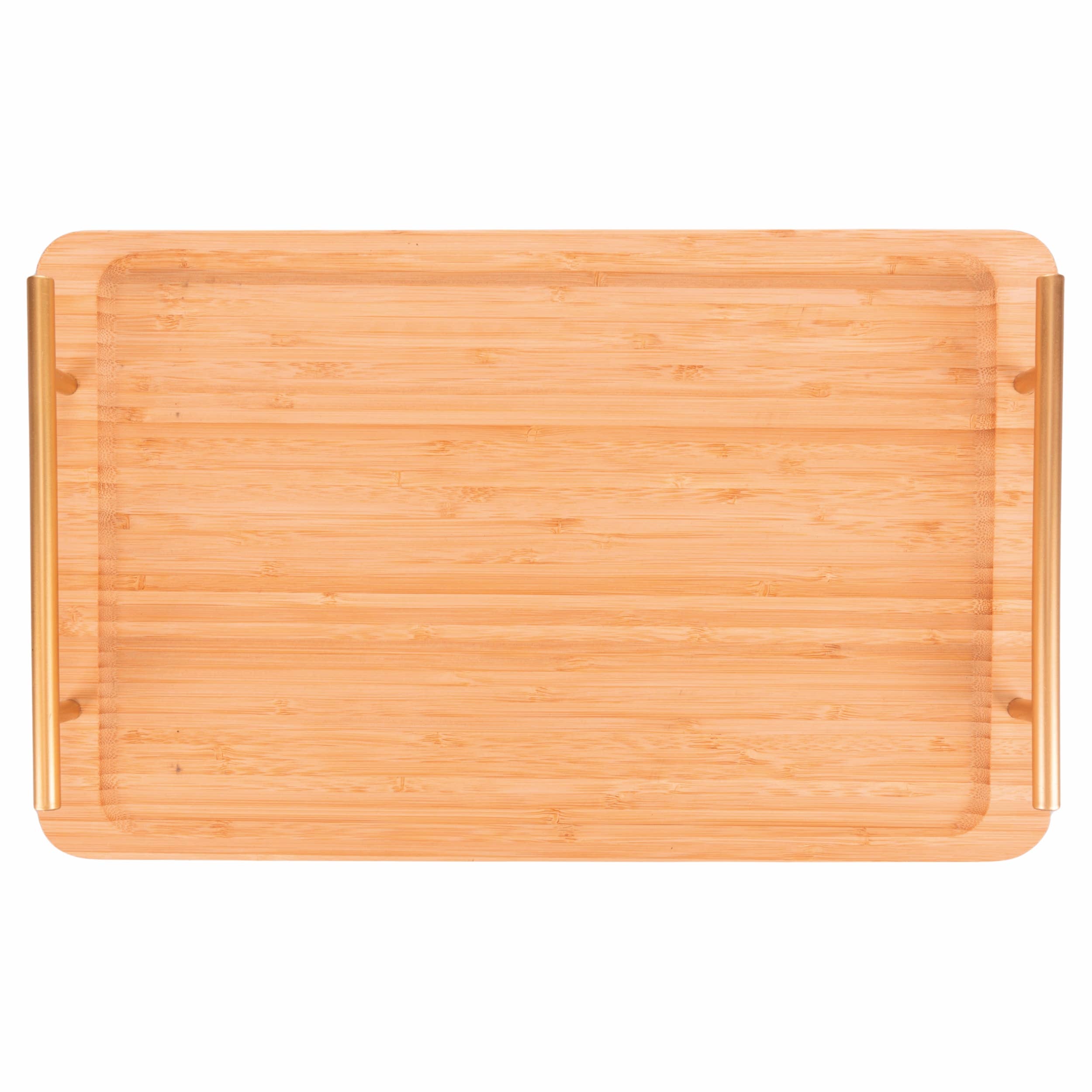 VdE Tivoli 1996 - Vendita all'ingrosso Vassoi - VASSOIO IN BAMBOO CON MANICI ORO 40X25X5CM2