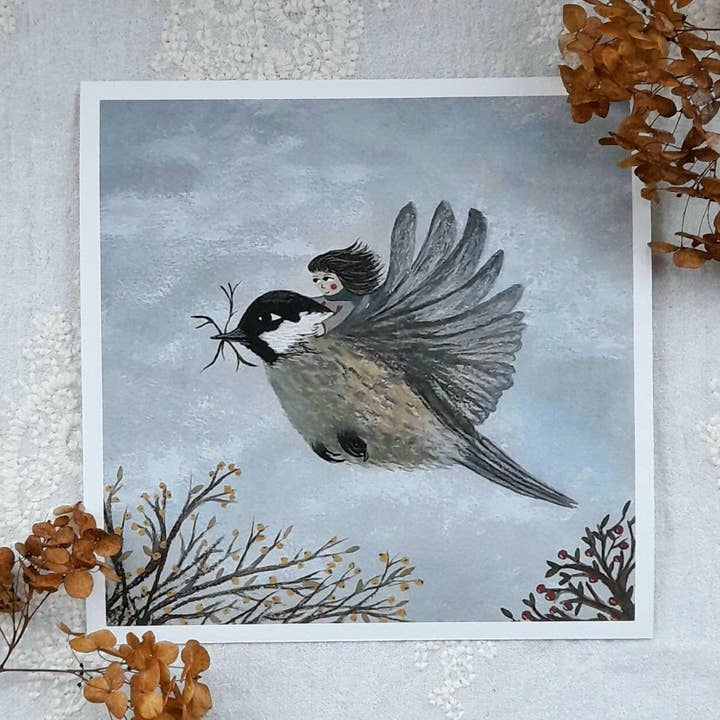 LYDIAMAE - Wholesale Art Print - Above the berries, Giclee Art Print 7x7 Inch0