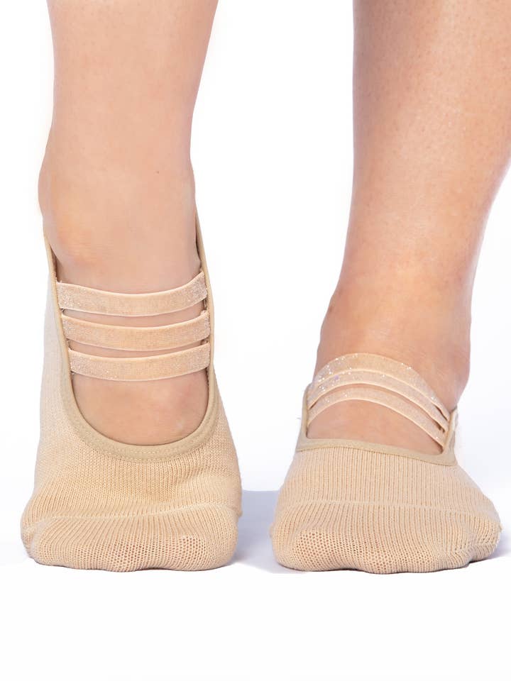 Sparkle grip-socka med tre glittrande remmar för wholesale av Arebesk