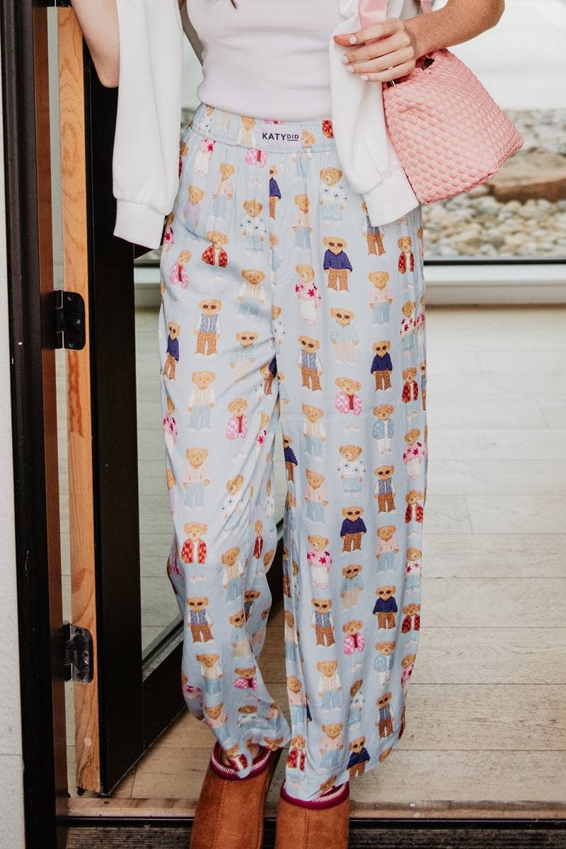 Light Blue Teddy Bears Boxer Pants Women for wholesale on Faire4