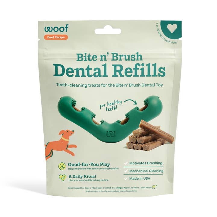Bite N' Brush Dental Refills Beef for wholesale by Woof