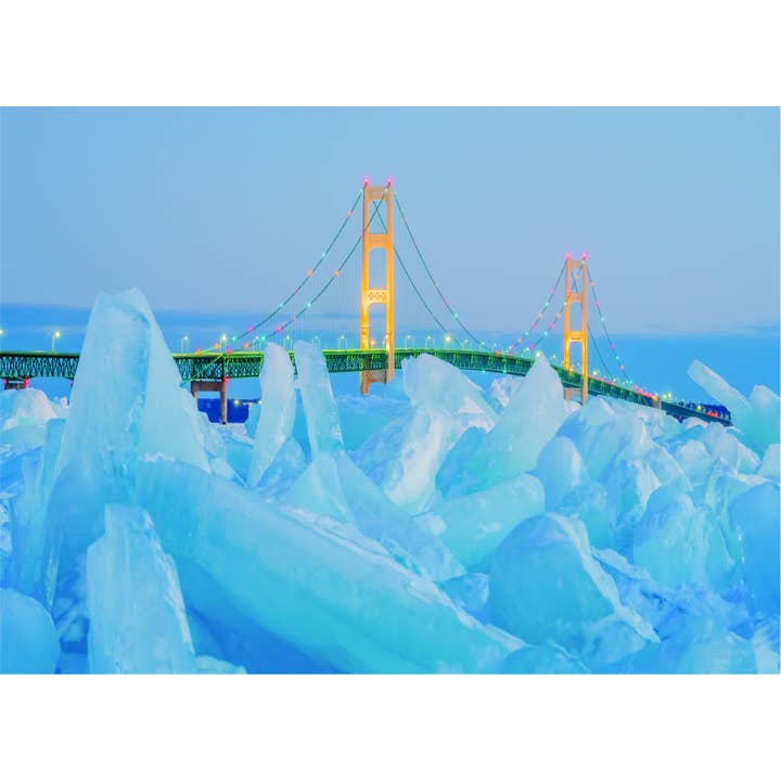 Phil Stagg Photography - Venta al por mayor Puzle - Adultos - Puzle Michigan de 1000 piezas con diseño de Blue Ice, Mackinac Bridge1