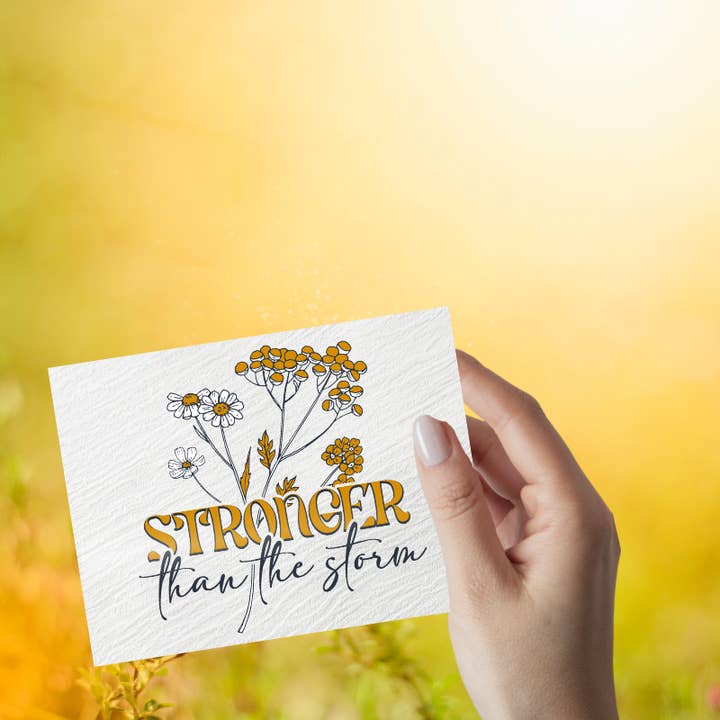 Stronger Than the Storm Encouragement Card – 5.5x4.25" with Envelope for wholesale by The Paper Den