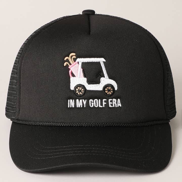 Fashion City - Wholesale Trucker Hat - Women's - Golf Cart and In My Golf Era Embroidery Trucker Hat