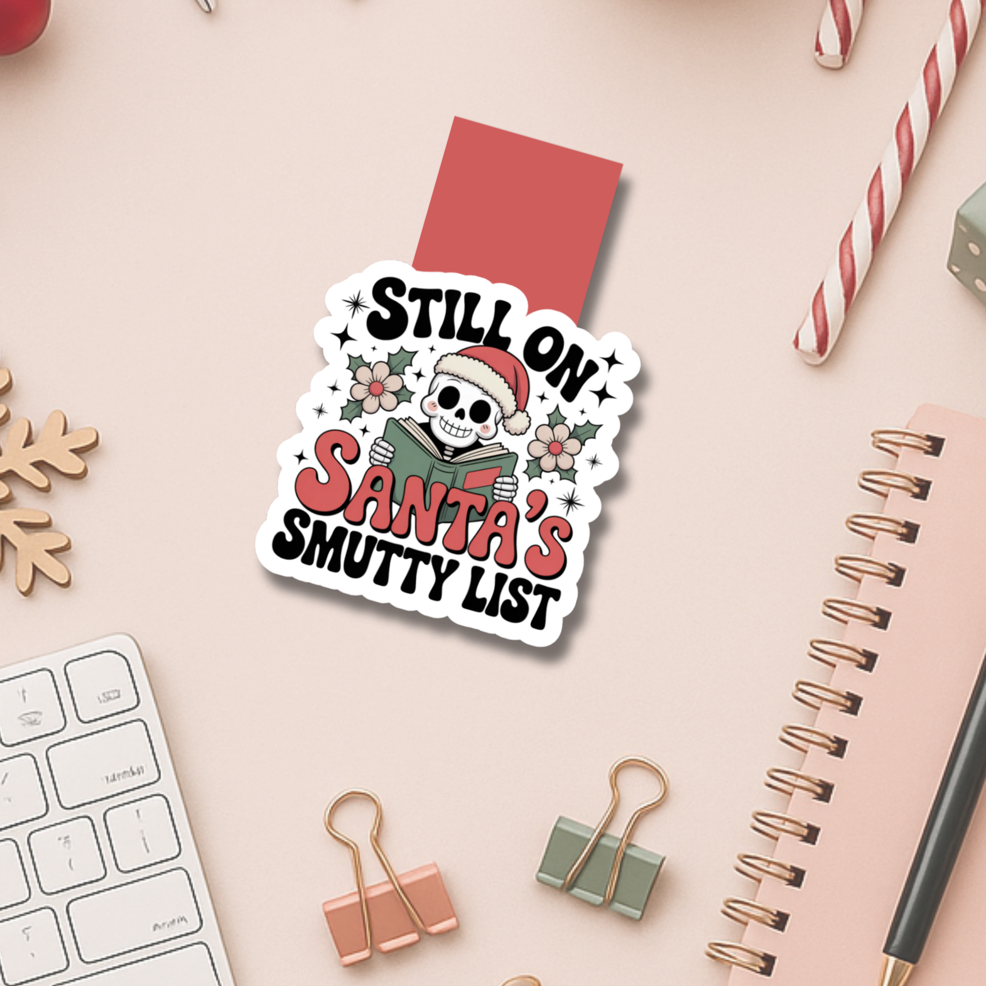 Auburn Row Design - Wholesale Bookmark - Still on Santa's Smutty List Christmas Magnetic Bookmark2