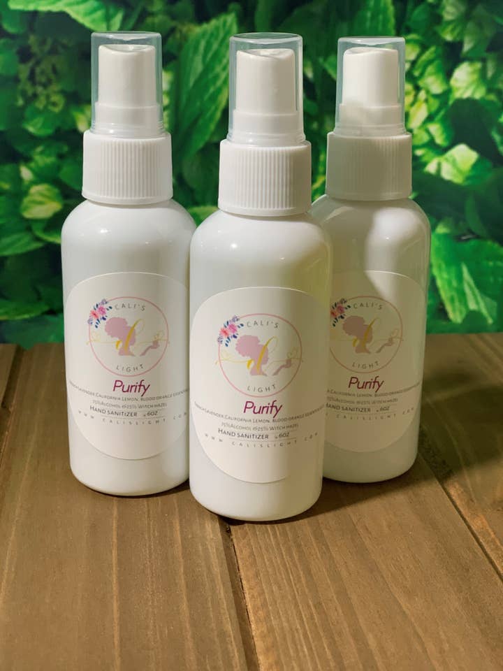 Purify (désinfectant antibactérien pour les mains) pour la vente par Cali`s Light