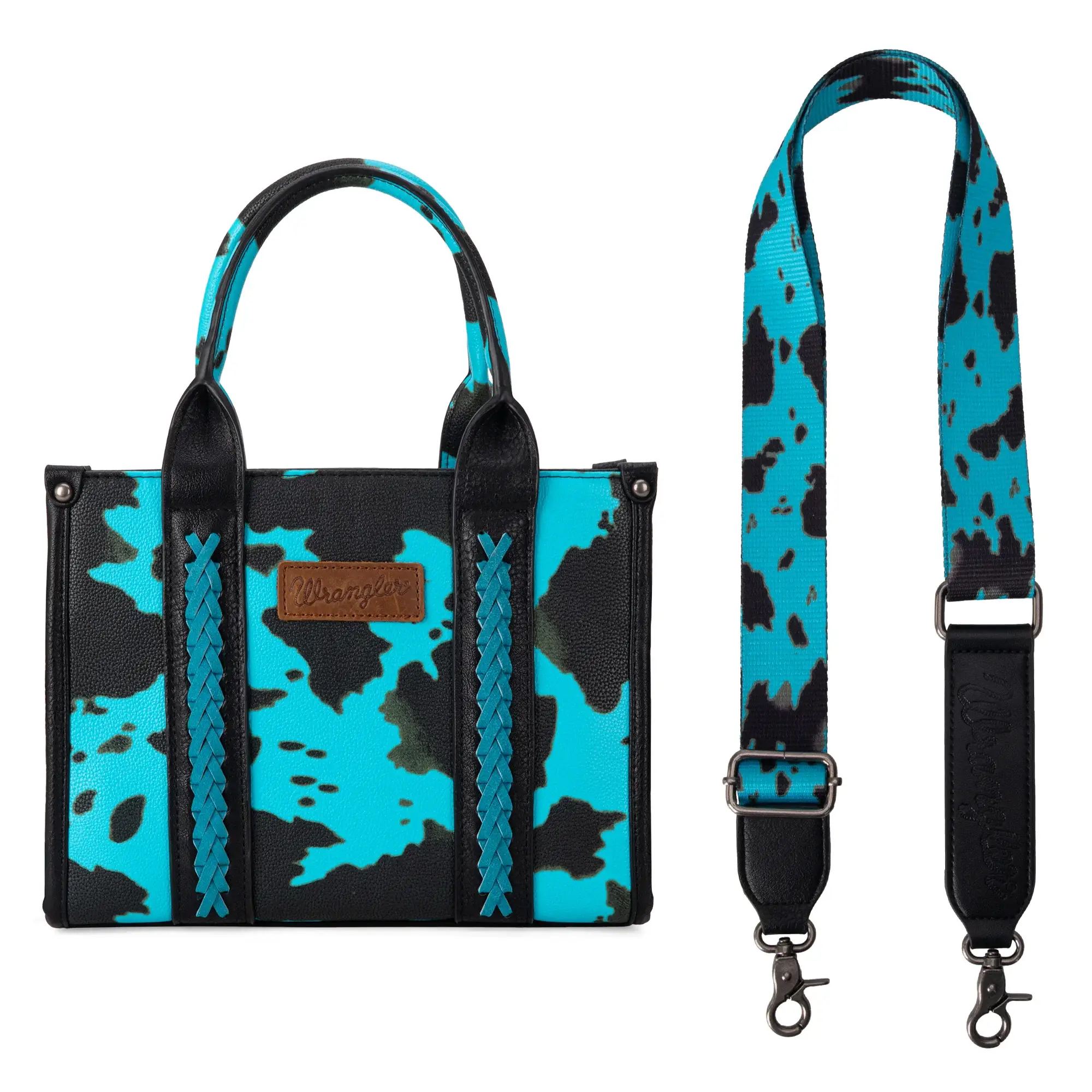 South End Clothing and Apparel L.L.C - Wholesale Tote Bag - Women's - Wrangler Cow Print Tote/Crossbody2