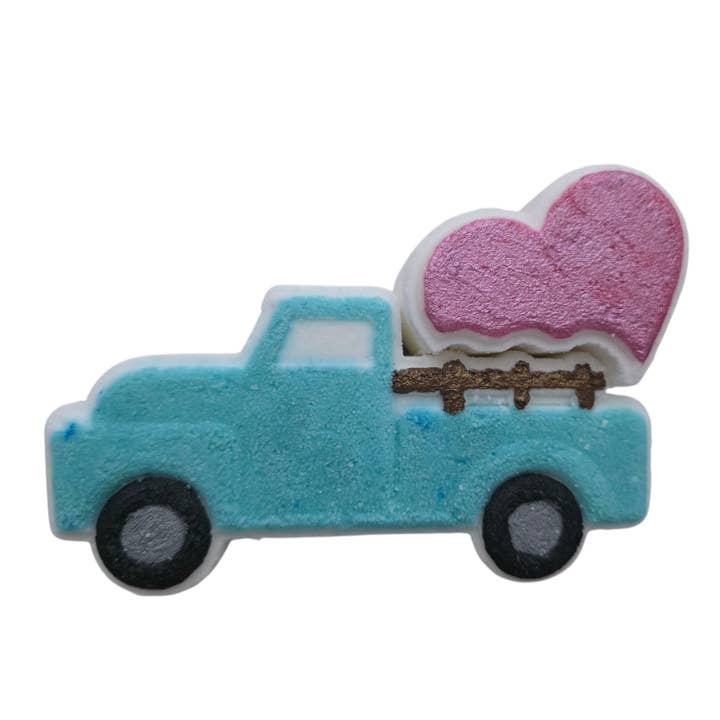 Truck with Heart bath bomb for wholesale by Fizz Bizz