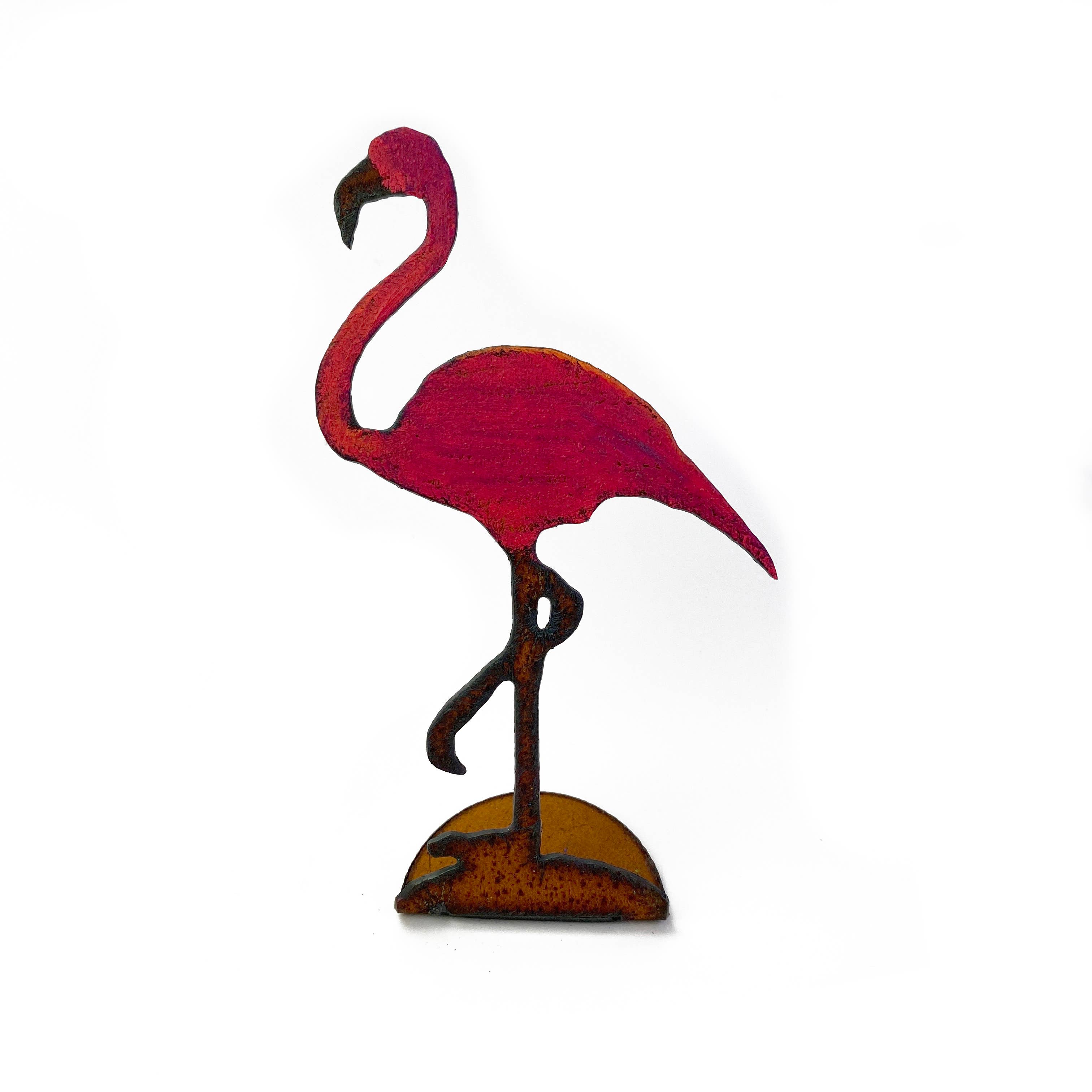Whimsies - Vente Bibelots/décorations d'extérieur - Jardin de recyclage de plage nautique flamant rose debout USA eco1