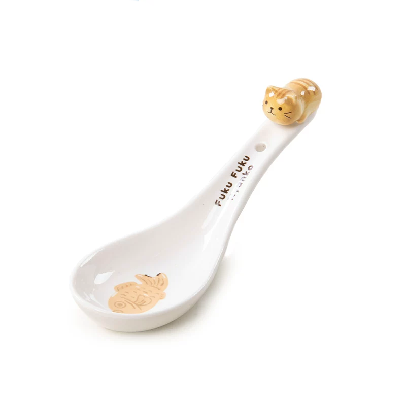 MinoCraft - Wholesale Table Spoon (Cutlery) - Porcelain Spoon with Cute Kitten Pattern5